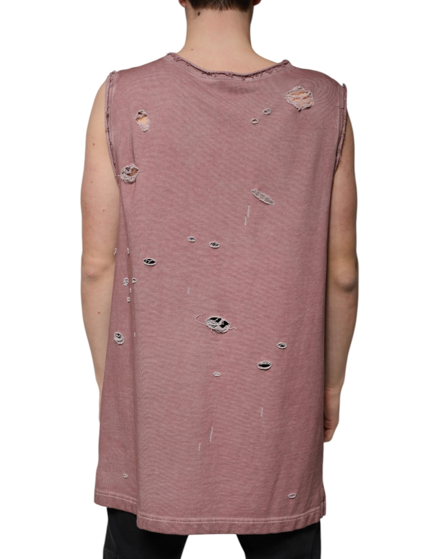 Dolce &amp; Gabbana Brown Cotton Round Neck Sleeveless T-shirt