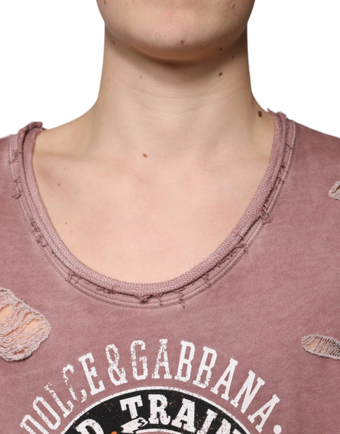 Dolce &amp; Gabbana Brown Cotton Round Neck Sleeveless T-shirt