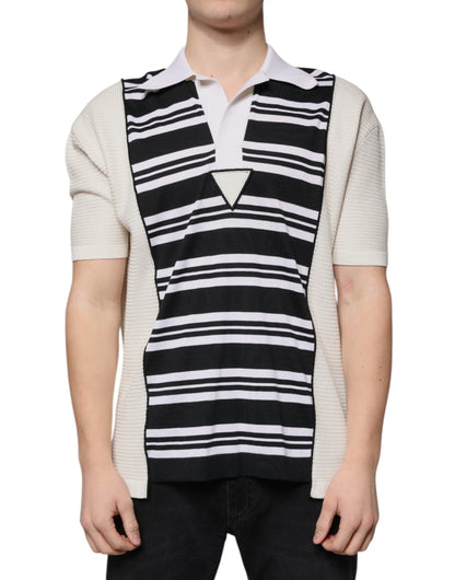 Dolce &amp; Gabbana Multicolor Stripe Collared Polo T-shirt