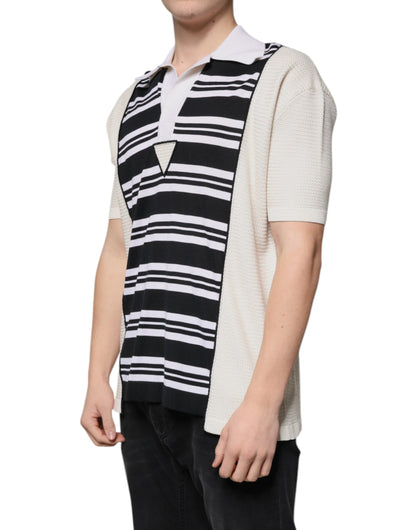 Dolce &amp; Gabbana Multicolor Stripe Collared Polo T-shirt