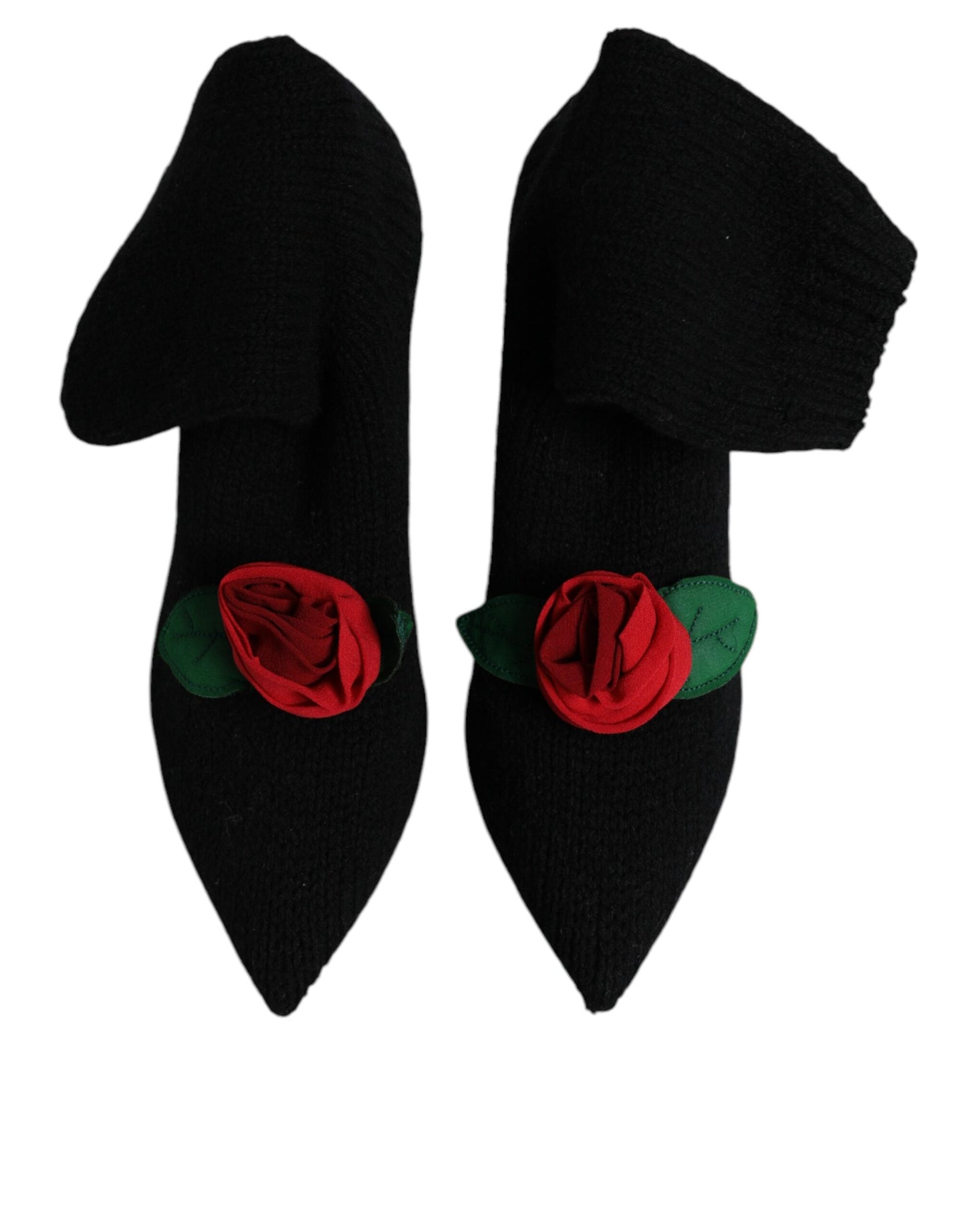 Dolce &amp; Gabbana Black Stiletto Heels Mid Calf Boots Shoes