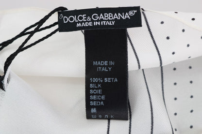 Dolce &amp; Gabbana – Schmaler Seidenschal mit weißen Punkten