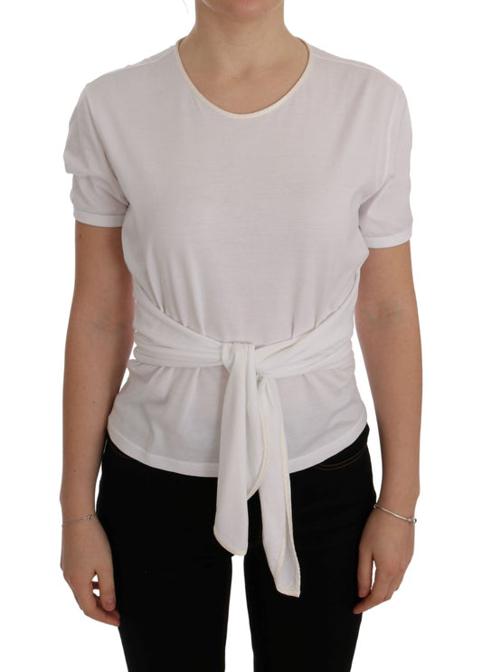 Dolce &amp; Gabbana Weißes Baumwoll-Seiden-T-Shirt
