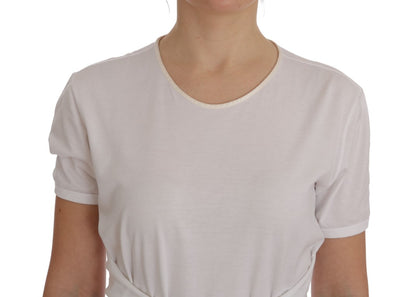 Dolce &amp; Gabbana Weißes Baumwoll-Seiden-T-Shirt