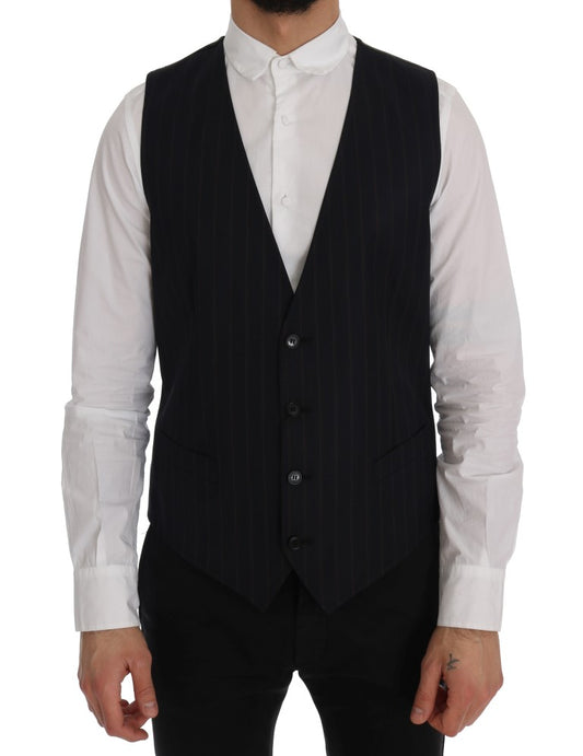 Dolce &amp; Gabbana – Blaue Wollstretch-Strickjacke