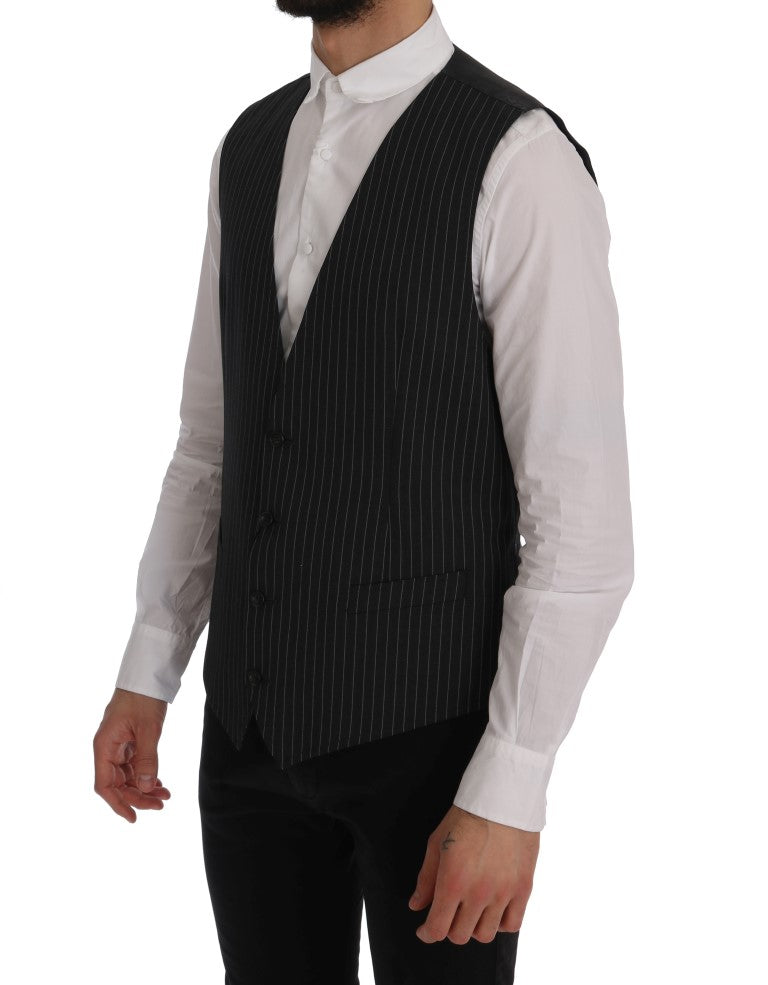 Dolce &amp; Gabbana Graue Wollstretch-Strickjacke