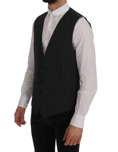 Dolce &amp; Gabbana Graue Wollstretch-Strickjacke