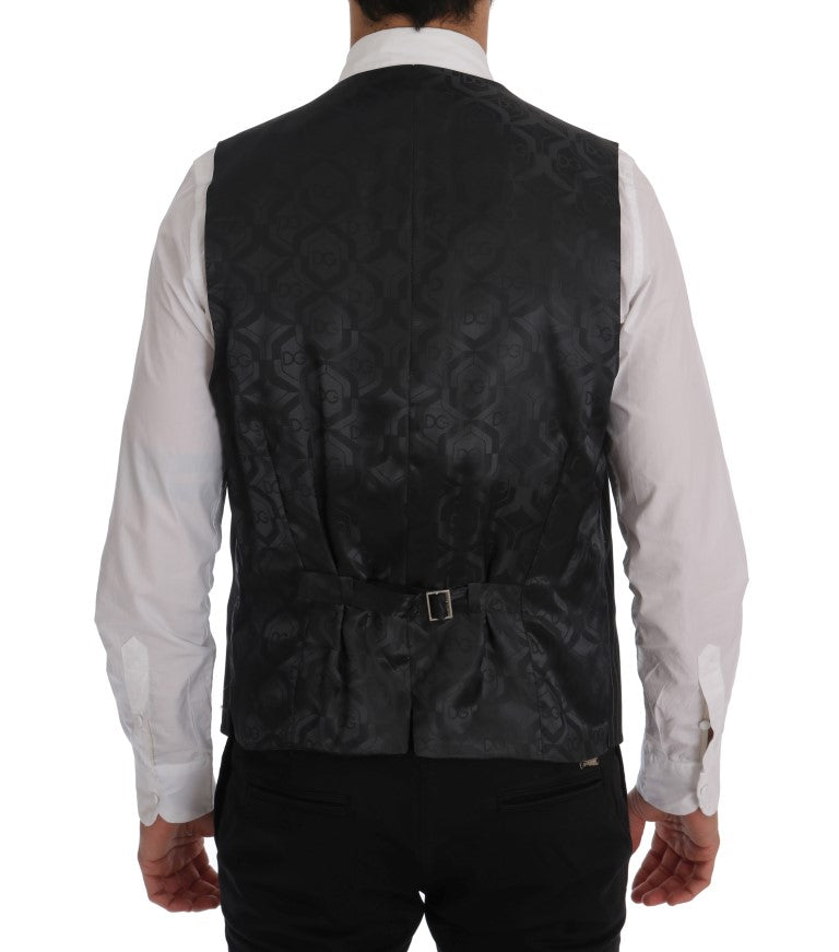 Dolce &amp; Gabbana Graue Wollstretch-Strickjacke
