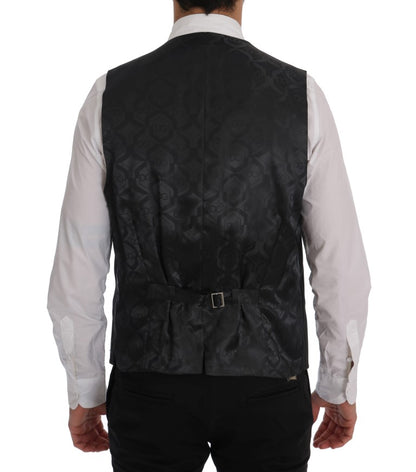 Dolce &amp; Gabbana Graue Wollstretch-Strickjacke