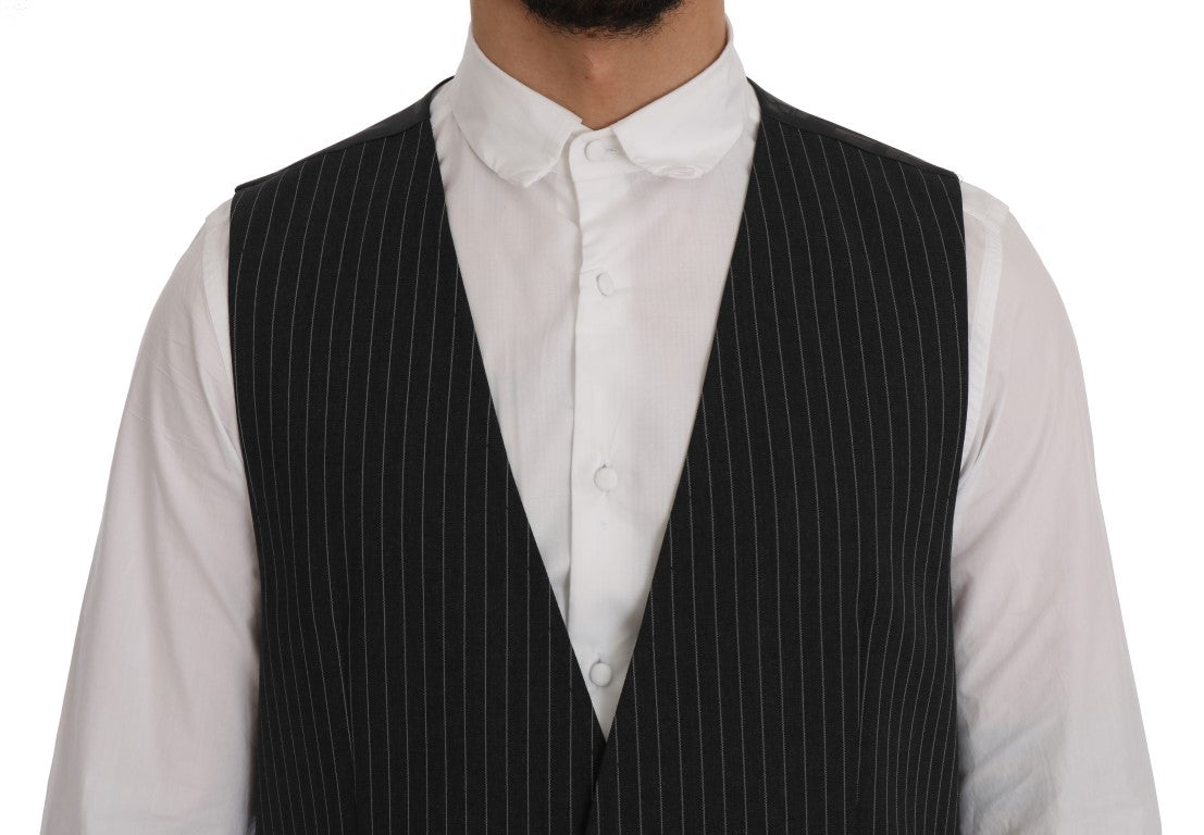 Dolce &amp; Gabbana Graue Wollstretch-Strickjacke