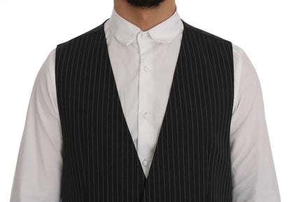 Dolce &amp; Gabbana Graue Wollstretch-Strickjacke