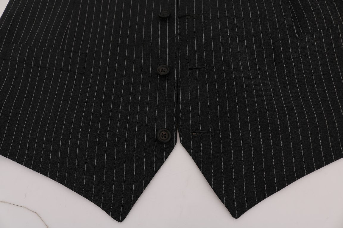 Dolce &amp; Gabbana Graue Wollstretch-Strickjacke