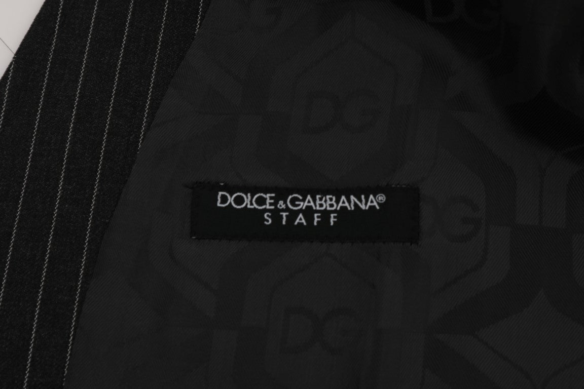 Dolce &amp; Gabbana Graue Wollstretch-Strickjacke