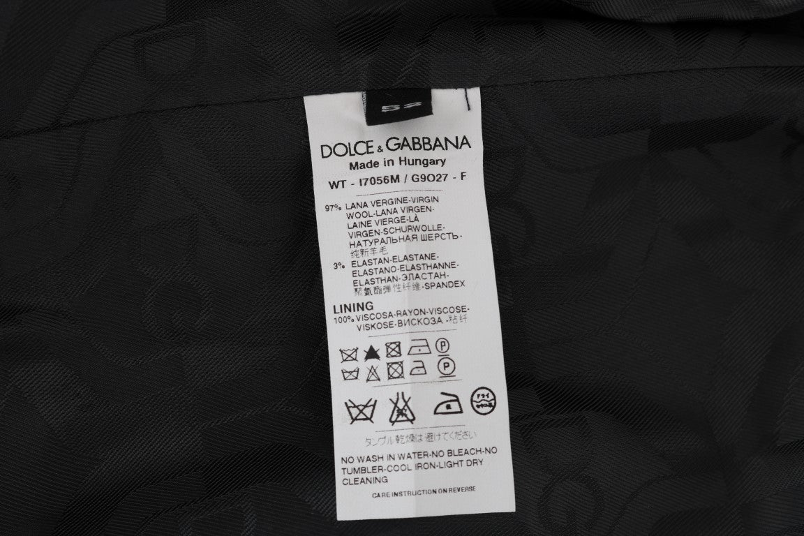 Dolce &amp; Gabbana Graue Wollstretch-Strickjacke
