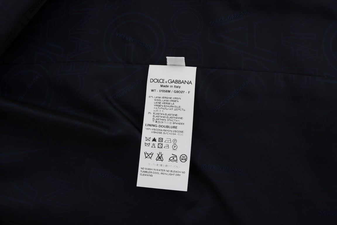 Dolce &amp; Gabbana Blauer STAFF Wollstretch-Cardigan
