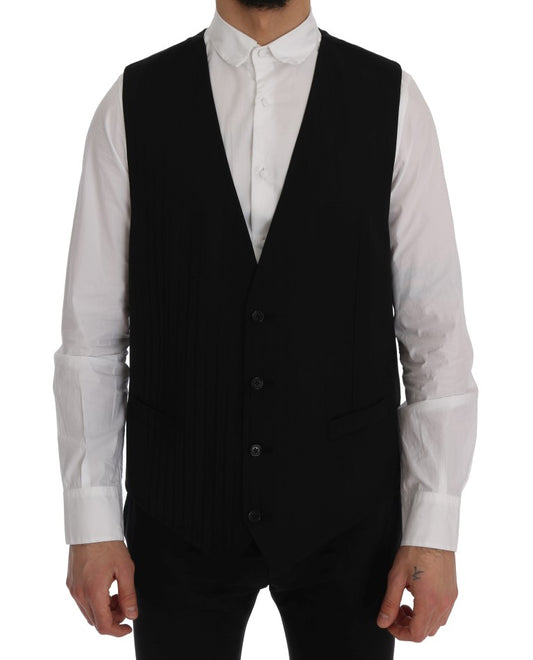 Dolce &amp; Gabbana Schwarzer STAFF Wollstretch-Cardigan