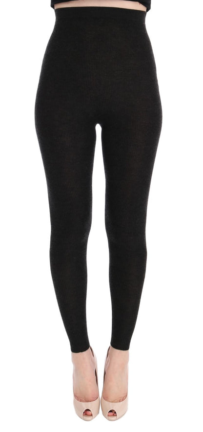 Dolce &amp; Gabbana Graue Kaschmir-Stretch-Strumpfhose