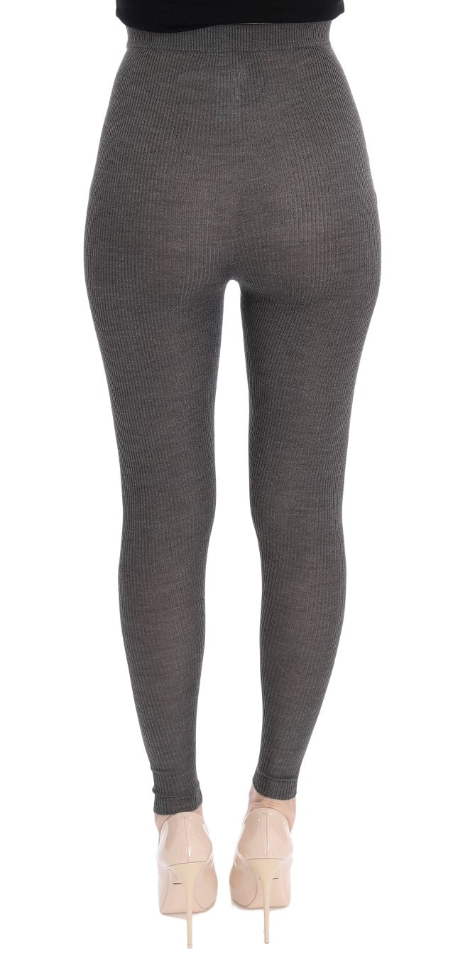Dolce &amp; Gabbana Graue Kaschmir-Stretch-Strumpfhose