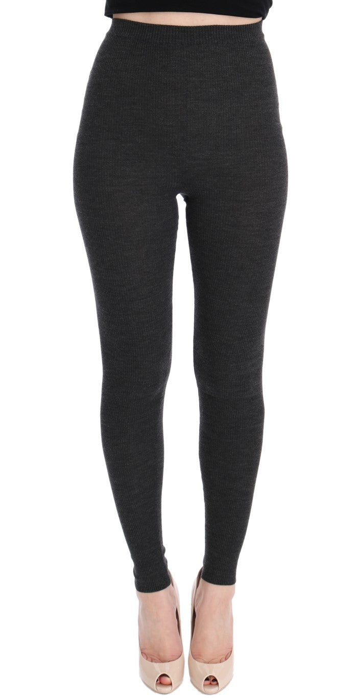 Dolce &amp; Gabbana Graue Wollstretchstrumpfhose