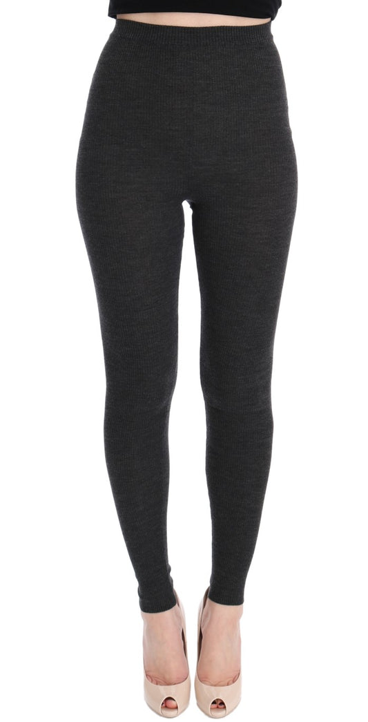 Dolce &amp; Gabbana Graue Wollstretchstrumpfhose