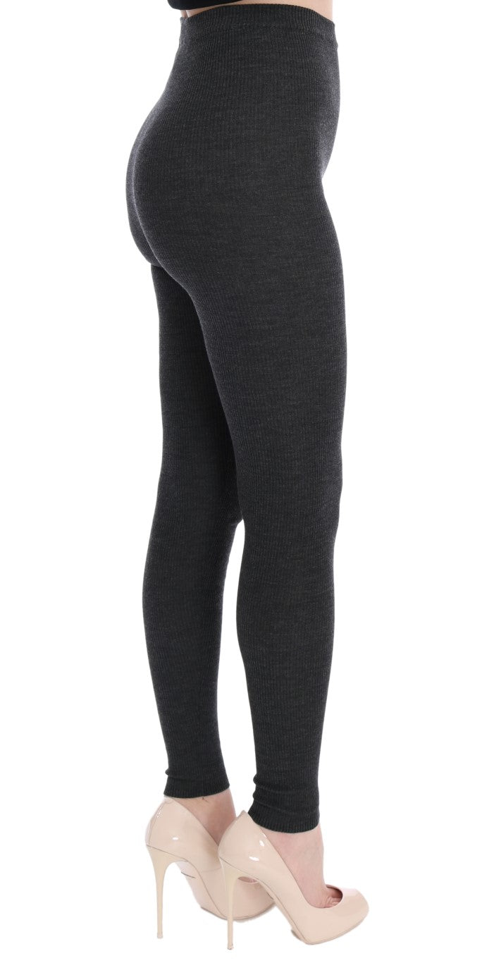 Dolce &amp; Gabbana Graue Wollstretchstrumpfhose
