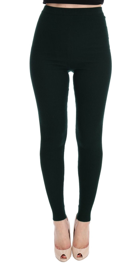 Dolce &amp; Gabbana Grüne Wollstretchstrumpfhose
