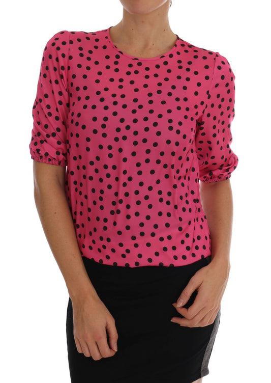 Dolce &amp; Gabbana – Seidenbluse mit rosa Punkten