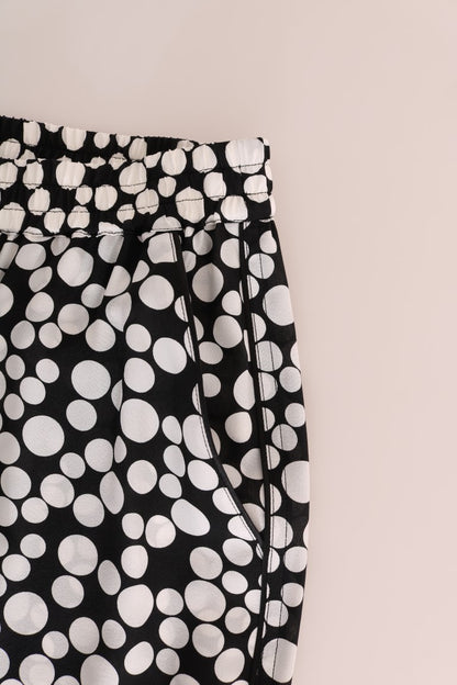 Dolce &amp; Gabbana – Seidenhose mit schwarzen und weißen Punkten