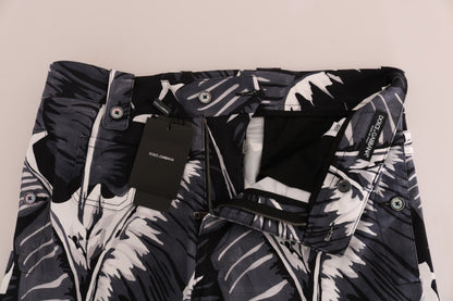 Dolce &amp; Gabbana – Graue Baumwollhose mit Bananenblattmuster