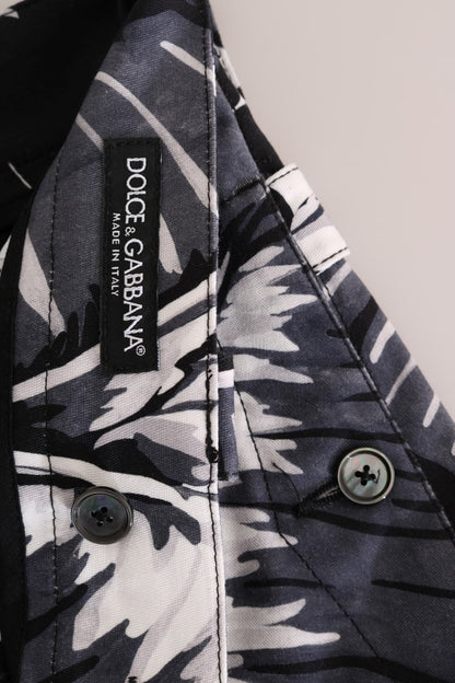Dolce &amp; Gabbana – Graue Baumwollhose mit Bananenblattmuster