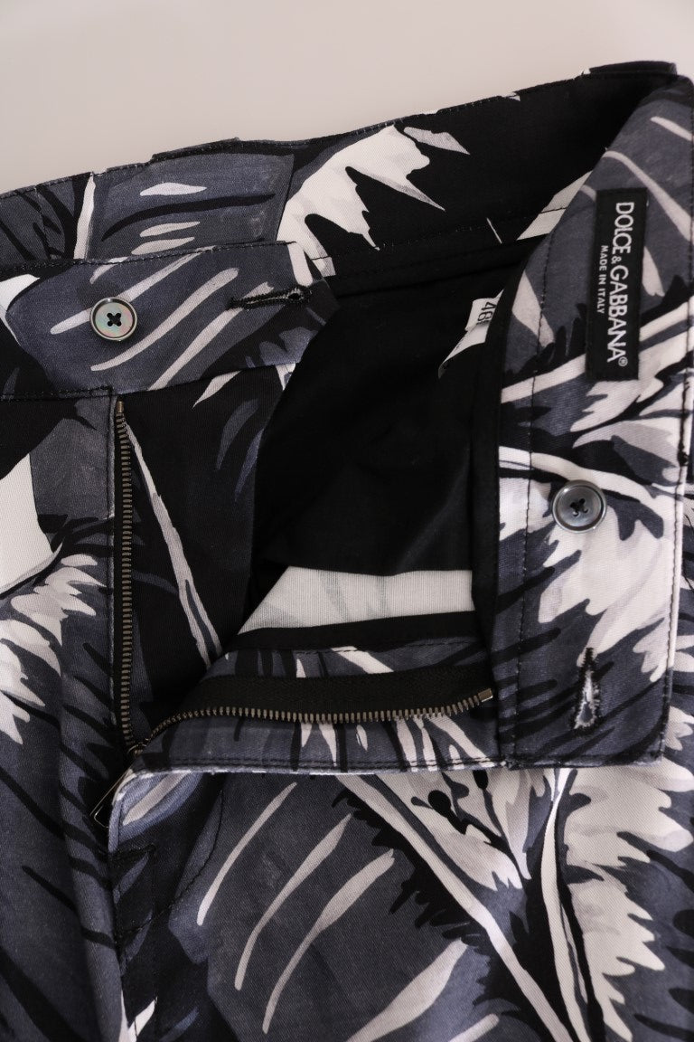 Dolce &amp; Gabbana – Graue Baumwollhose mit Bananenblattmuster