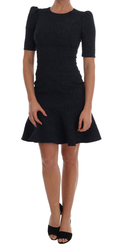 Dolce &amp; Gabbana – Schwarz-blaues ausgestelltes Minikleid
