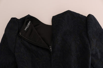 Dolce &amp; Gabbana – Schwarz-blaues ausgestelltes Minikleid