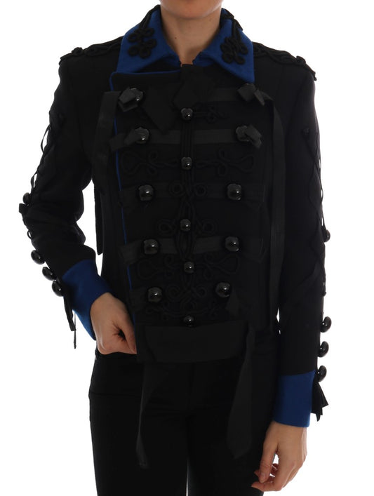 Dolce &amp; Gabbana – Schwarze Trenchcoatjacke aus Wolle