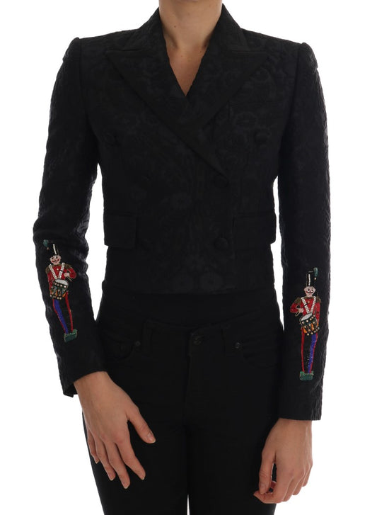 Dolce &amp; Gabbana – Schwarze Blazerjacke aus Brokat