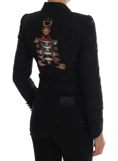 Dolce &amp; Gabbana – Schwarze Blazerjacke aus Brokat