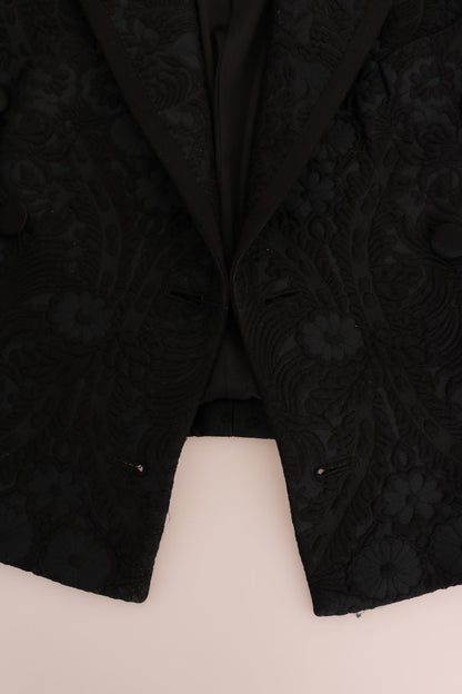 Dolce &amp; Gabbana – Schwarze Blazerjacke aus Brokat