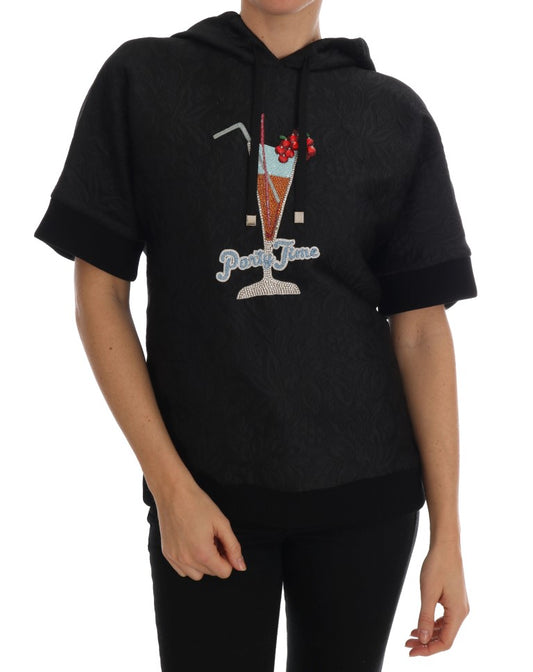 Dolce &amp; Gabbana – Schwarzer Märchen-Kapuzenpullover mit Kristallen