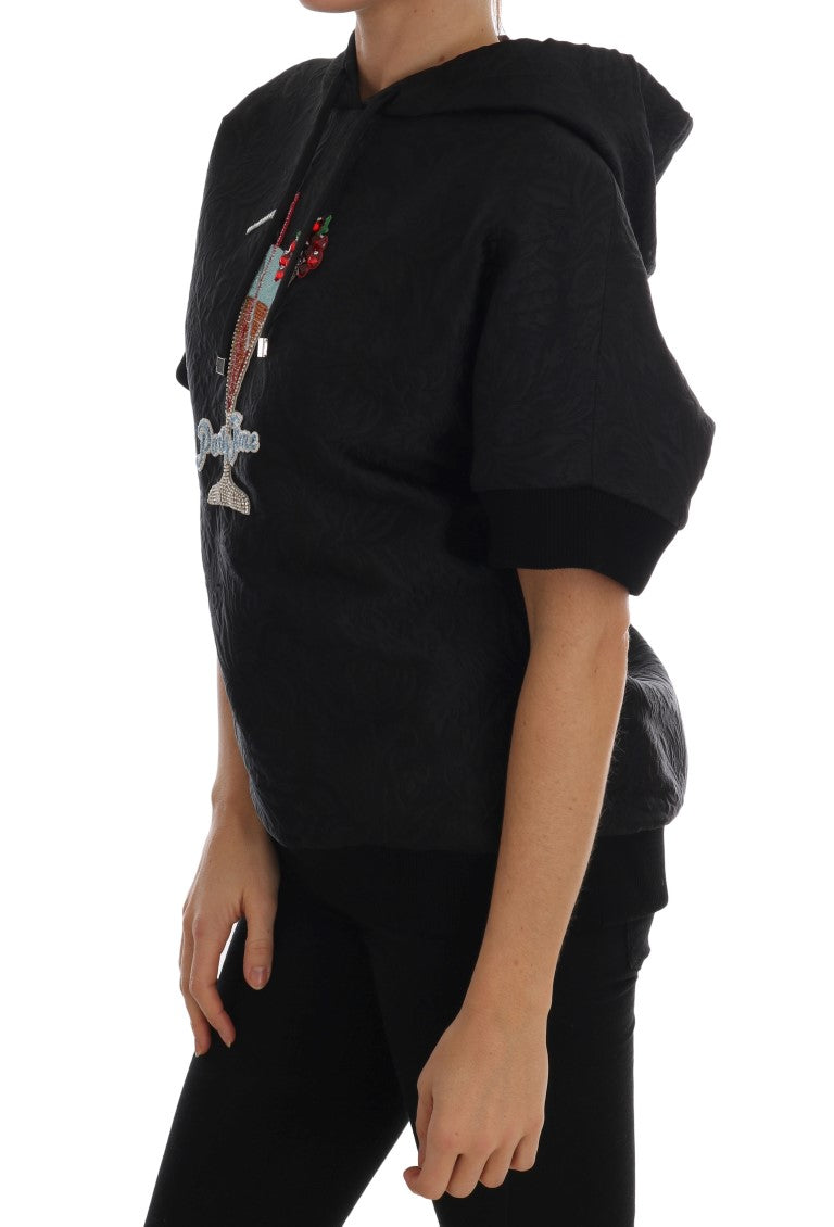 Dolce &amp; Gabbana – Schwarzer Märchen-Kapuzenpullover mit Kristallen