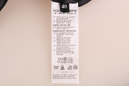 Dolce &amp; Gabbana Schwarzer Märchen-Brokat-Pullover mit Reißverschluss