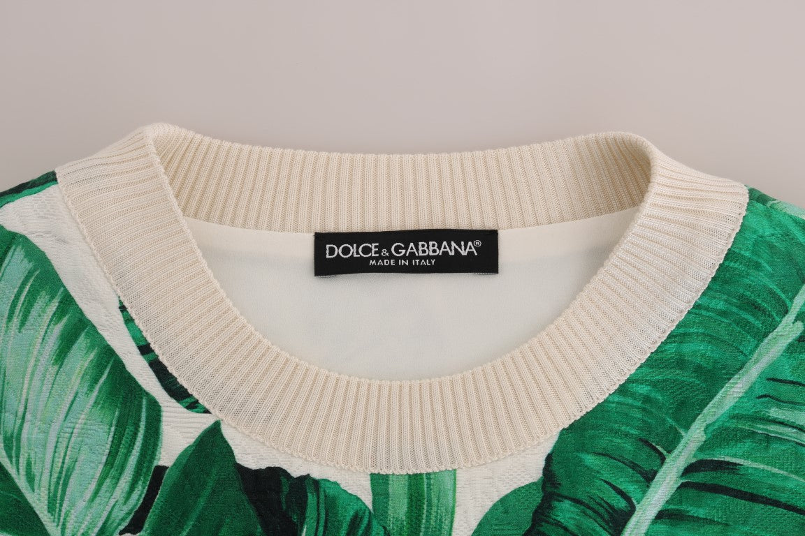 Dolce &amp; Gabbana – Pullover mit Rundhalsausschnitt und Pailletten in Ananas- und Bananenform