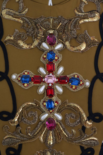 Dolce &amp; Gabbana – Gelbe Weste mit Kristallkreuz