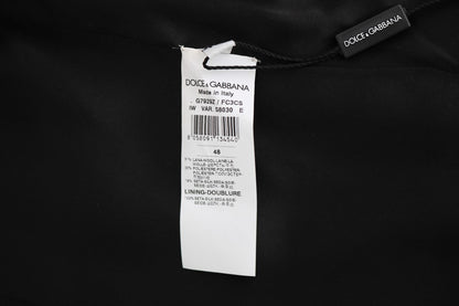 Dolce &amp; Gabbana – Schmaler Cardigan aus grauer Wolle mit Muster