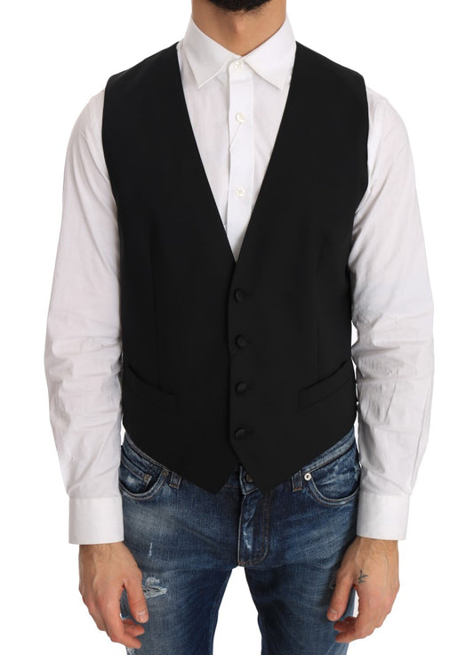 Dolce &amp; Gabbana – Schwarze Strickjacke aus Wolle und Seide