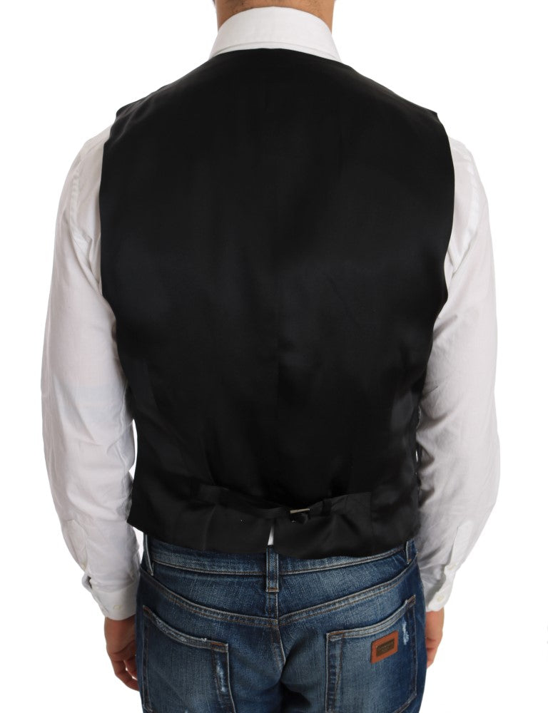 Dolce &amp; Gabbana Black Wool Silk Cardigan