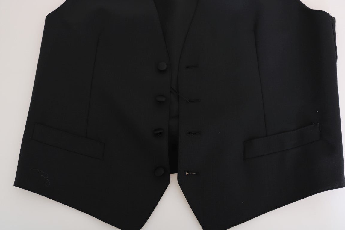 Dolce &amp; Gabbana Black Wool Silk Cardigan