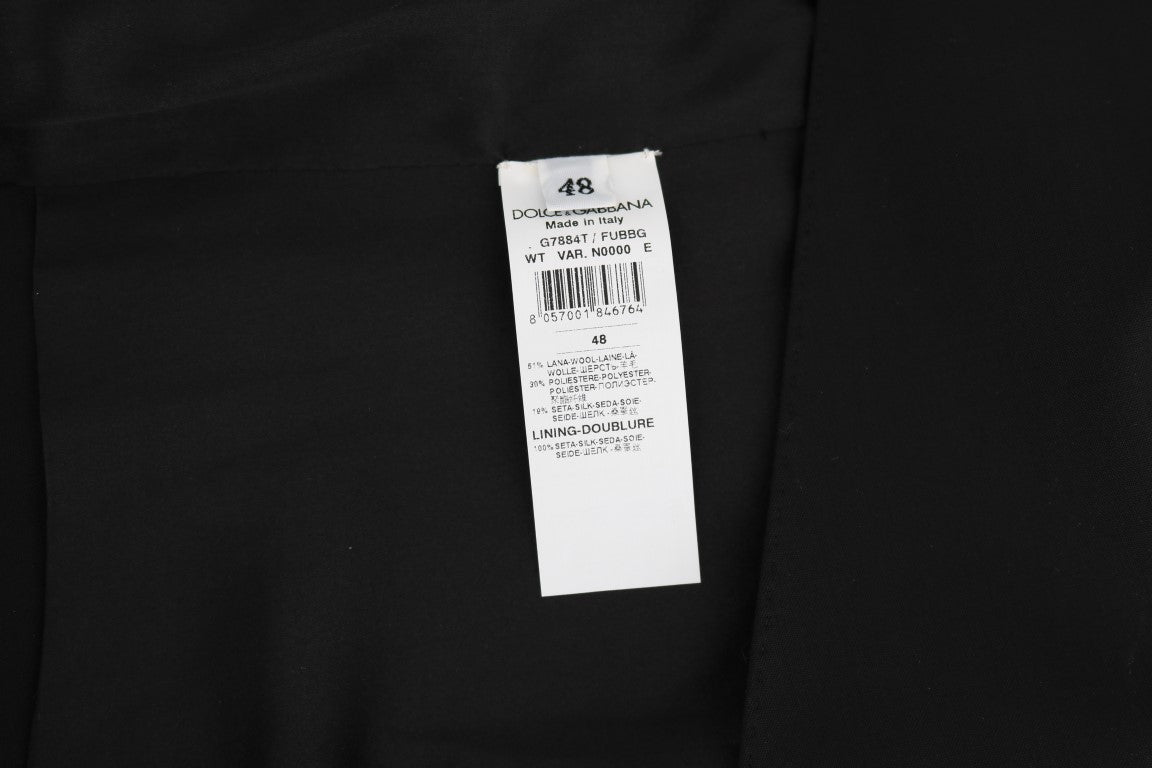 Dolce &amp; Gabbana Black Wool Silk Cardigan