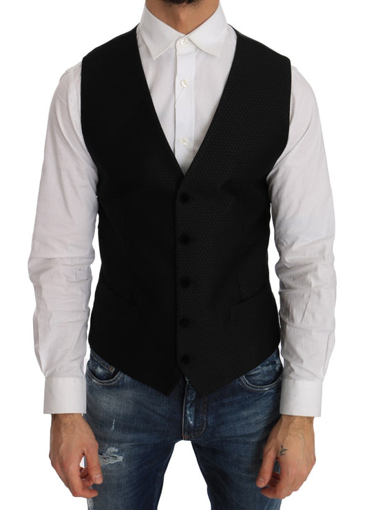 Dolce &amp; Gabbana – Schwarze Strickjacke mit Tupfenmuster