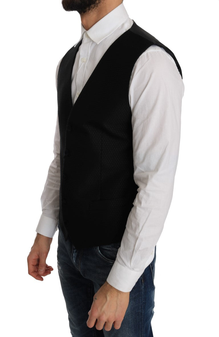 Dolce &amp; Gabbana – Schwarze Strickjacke mit Tupfenmuster