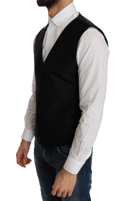 Dolce &amp; Gabbana – Schwarze Strickjacke mit Tupfenmuster